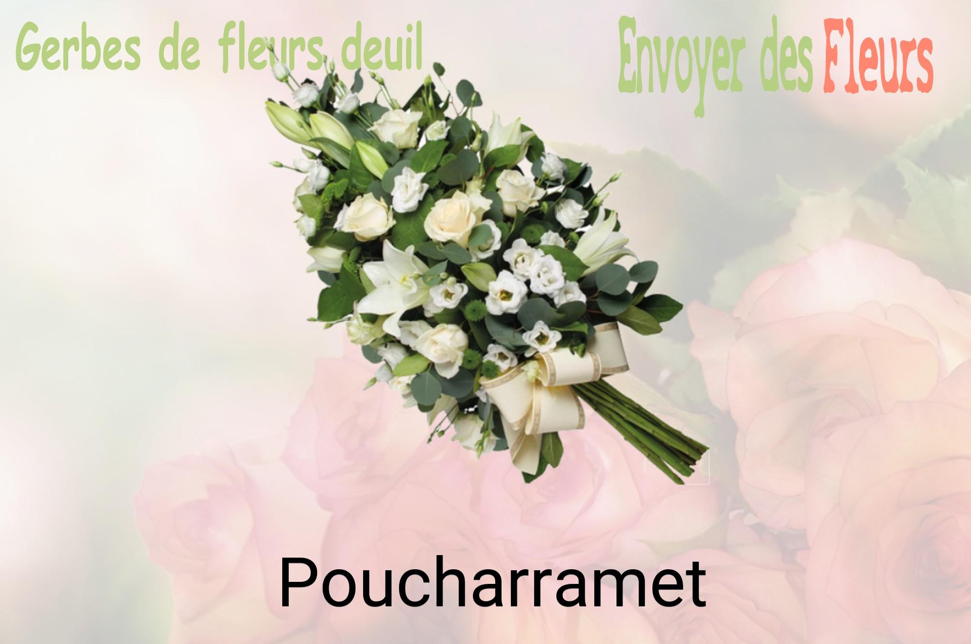 Gerbe de fleurs de deuil livrée à Poucharramet